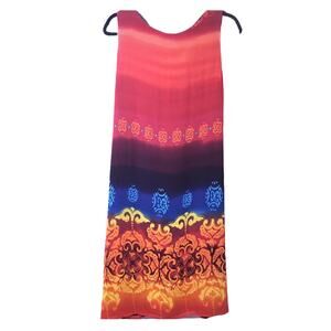 Lapis LA Women's Aztec Keyhole Tie Back Sleeveless Knee Length Shift Dress L